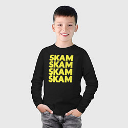 Лонгслив хлопковый детский Skam Skam, цвет: черный — фото 2