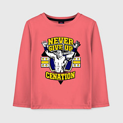 Лонгслив хлопковый детский Never Give Up: Cenation, цвет: коралловый