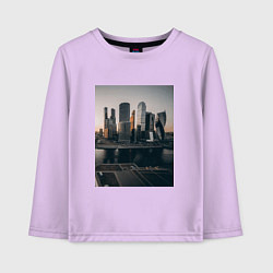 Лонгслив хлопковый детский Moscow City, цвет: лаванда