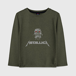 Лонгслив хлопковый детский Metallica scool, цвет: меланж-хаки