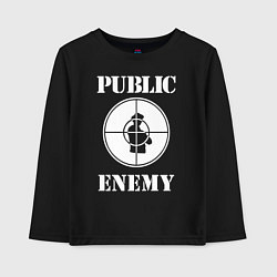Лонгслив хлопковый детский Public Enemy, цвет: черный
