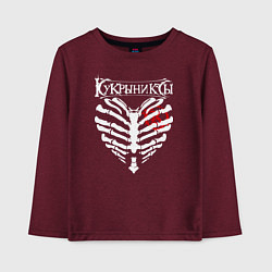 Лонгслив хлопковый детский Кукрыниксы, цвет: меланж-бордовый