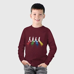 Лонгслив хлопковый детский Beatles Color, цвет: меланж-бордовый — фото 2
