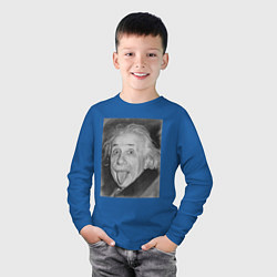 Лонгслив хлопковый детский Энштейн дурачится, цвет: синий — фото 2