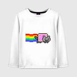 Лонгслив хлопковый детский Nyan Cat, цвет: белый