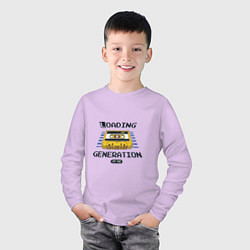 Лонгслив хлопковый детский Loading Generation, цвет: лаванда — фото 2