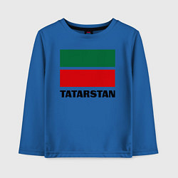 Лонгслив хлопковый детский Флаг Татарстана, цвет: синий