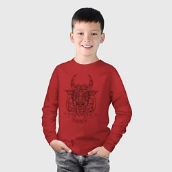 Лонгслив хлопковый детский Taurus Minimalism, цвет: красный — фото 2