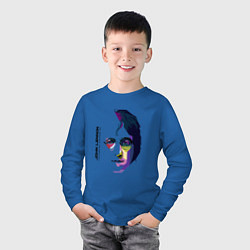 Лонгслив хлопковый детский John Lennon: Techno, цвет: синий — фото 2