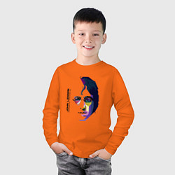Лонгслив хлопковый детский John Lennon: Techno, цвет: оранжевый — фото 2