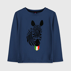 Лонгслив хлопковый детский Juventus Zebra, цвет: тёмно-синий