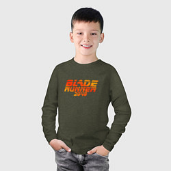 Лонгслив хлопковый детский Blade Runner 2049, цвет: меланж-хаки — фото 2