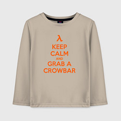 Лонгслив хлопковый детский Keep Calm & Grab a Crowbar, цвет: миндальный
