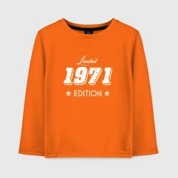 Лонгслив хлопковый детский Limited Edition 1971, цвет: оранжевый