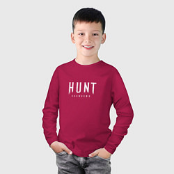 Лонгслив хлопковый детский Hunt: Showdown White Logo, цвет: маджента — фото 2