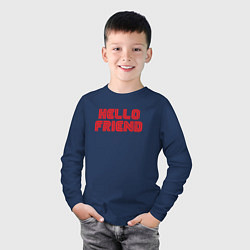 Лонгслив хлопковый детский Hello Friend, цвет: тёмно-синий — фото 2