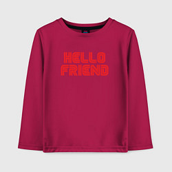 Лонгслив хлопковый детский Hello Friend, цвет: маджента