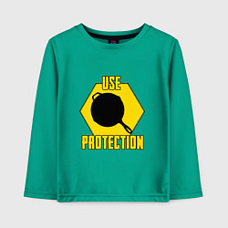 Лонгслив хлопковый детский Use Protection, цвет: зеленый