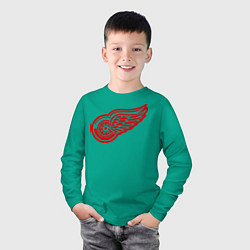 Лонгслив хлопковый детский Detroit Red Wings: Pavel Datsyuk, цвет: зеленый — фото 2