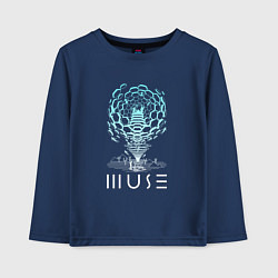 Лонгслив хлопковый детский Muse, цвет: тёмно-синий