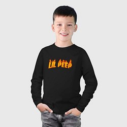 Лонгслив хлопковый детский Lil Peep: Hell Flame, цвет: черный — фото 2