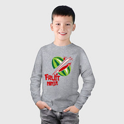 Лонгслив хлопковый детский Fruit Ninja, цвет: меланж — фото 2