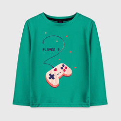 Лонгслив хлопковый детский Perfect Team: Player 1, цвет: зеленый