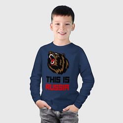 Лонгслив хлопковый детский This is Russia, цвет: тёмно-синий — фото 2