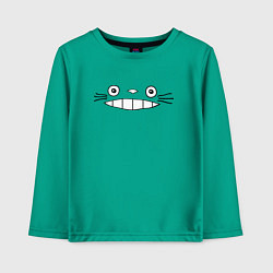 Лонгслив хлопковый детский Totoro face, цвет: зеленый
