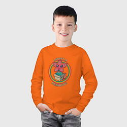 Лонгслив хлопковый детский Adopt a Demodog, цвет: оранжевый — фото 2