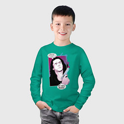 Лонгслив хлопковый детский Томми Вайсо, цвет: зеленый — фото 2
