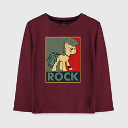 Лонгслив хлопковый детский Rock Pony, цвет: меланж-бордовый