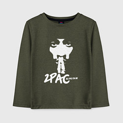 Лонгслив хлопковый детский 2Pac: All Eyez On Me, цвет: меланж-хаки