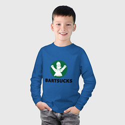 Лонгслив хлопковый детский Bartsucks, цвет: синий — фото 2