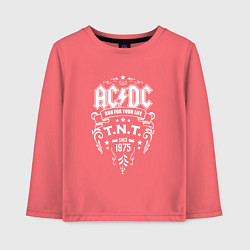 Лонгслив хлопковый детский AC/DC: Run For Your Life, цвет: коралловый