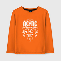 Лонгслив хлопковый детский AC/DC: Run For Your Life, цвет: оранжевый