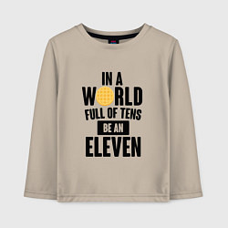 Лонгслив хлопковый детский Be A Eleven, цвет: миндальный