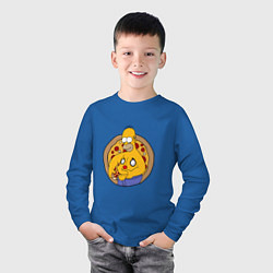 Лонгслив хлопковый детский Гомер и пицца, цвет: синий — фото 2