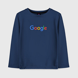 Лонгслив хлопковый детский Google, цвет: тёмно-синий