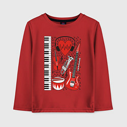 Лонгслив хлопковый детский Истинный меломан, цвет: красный