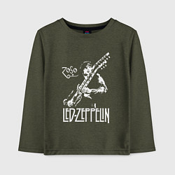 Лонгслив хлопковый детский Led Zeppelin, цвет: меланж-хаки