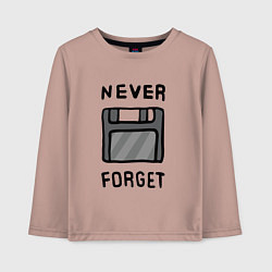 Лонгслив хлопковый детский Never Forget, цвет: пыльно-розовый