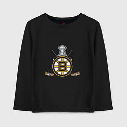Лонгслив хлопковый детский Boston Bruins Hockey, цвет: черный
