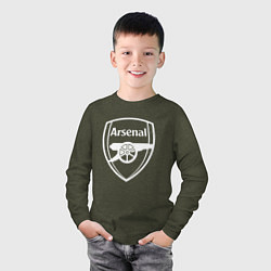 Лонгслив хлопковый детский FC Arsenal, цвет: меланж-хаки — фото 2