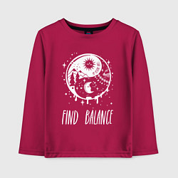 Лонгслив хлопковый детский Find Balance, цвет: маджента