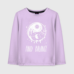 Лонгслив хлопковый детский Find Balance, цвет: лаванда