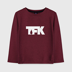 Лонгслив хлопковый детский TFK: White Logo, цвет: меланж-бордовый