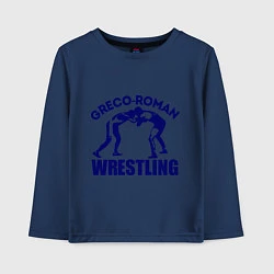 Лонгслив хлопковый детский Greco-roman wrestling, цвет: тёмно-синий