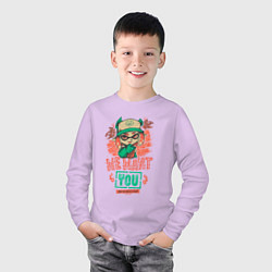 Лонгслив хлопковый детский Salmon Run, цвет: лаванда — фото 2