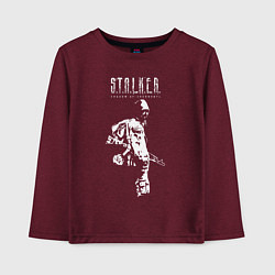 Лонгслив хлопковый детский STALKER: Shadow of Chernobyl, цвет: меланж-бордовый